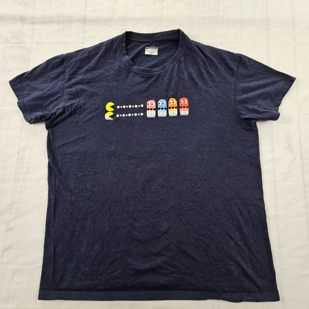 Pac-Man Hedrix Blue Short Sleeve Cotton T-Shirt Men's M